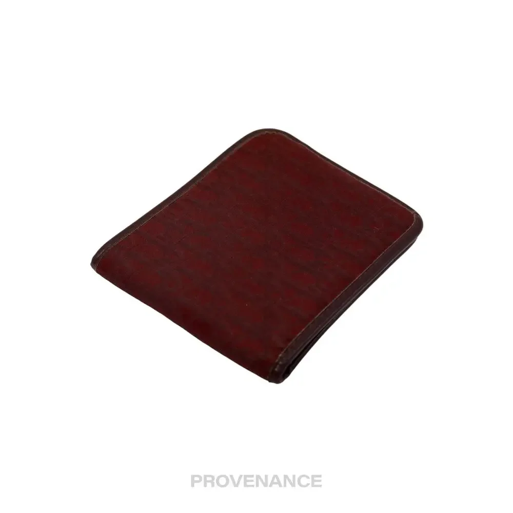 🔴 Dior Trotter Bifold Wallet - Burgundy Jacquard - Picture 3 of 8